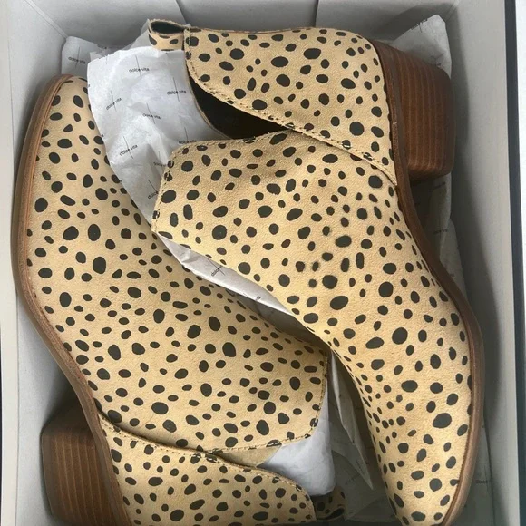 Dolce Vita Kaidie Leopard Suede Ankle Boots – Size 8.5 - Picture 3 of 7